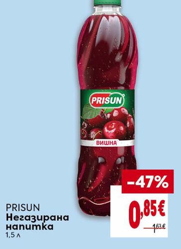 PRISUN Негазирана напитка Вишна 1.5 л