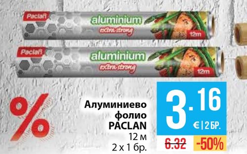 Алуминиево фолио PACLAN 12 м 2 х 1 бр.